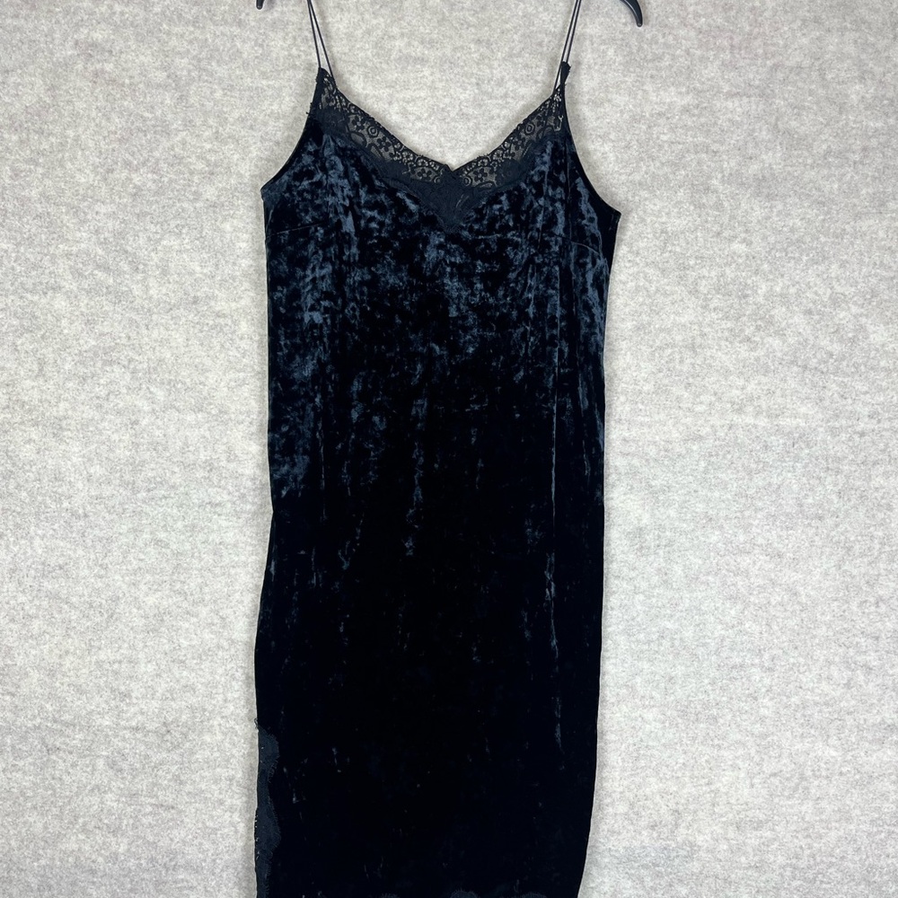 Elegant Black Velvet Slip Dress